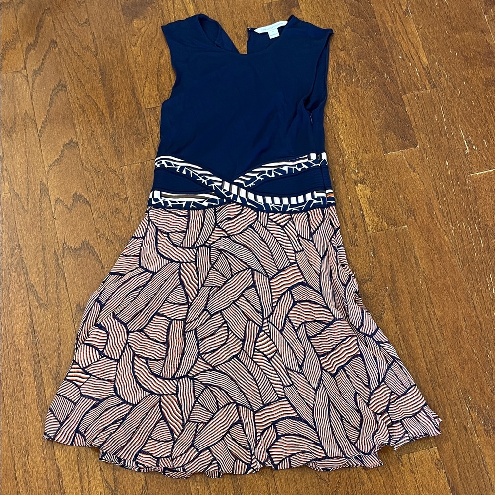 Diane Von Furstenberg Navy Sleeveless Dress